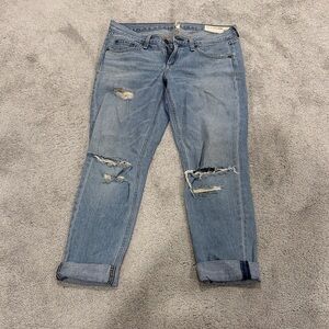 rag & bone Distressed Boyfriend Jeans in Blue